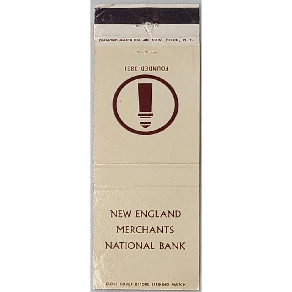 Front Strike Matchbook Cover New England Merchants National Bank Boston MA
